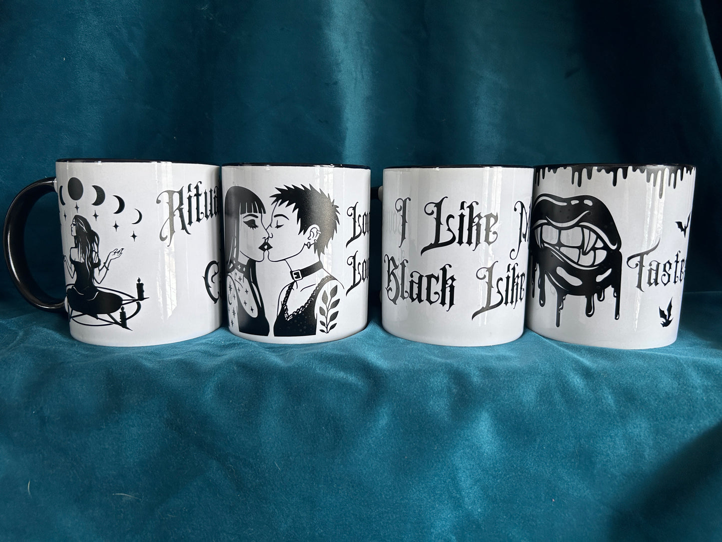 Gothic Mug Collection – 16 oz Black Handle Cauldron Cups | tiHERas Lifestyle