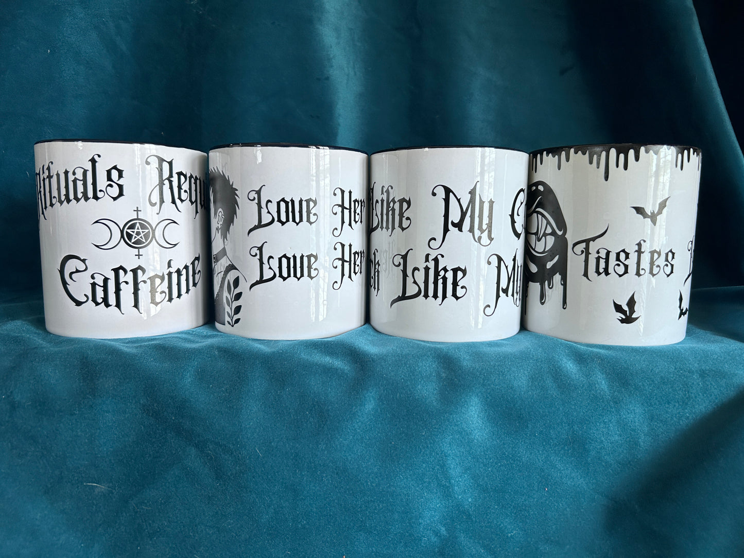 Gothic Mug Collection – 16 oz Black Handle Cauldron Cups | tiHERas Lifestyle