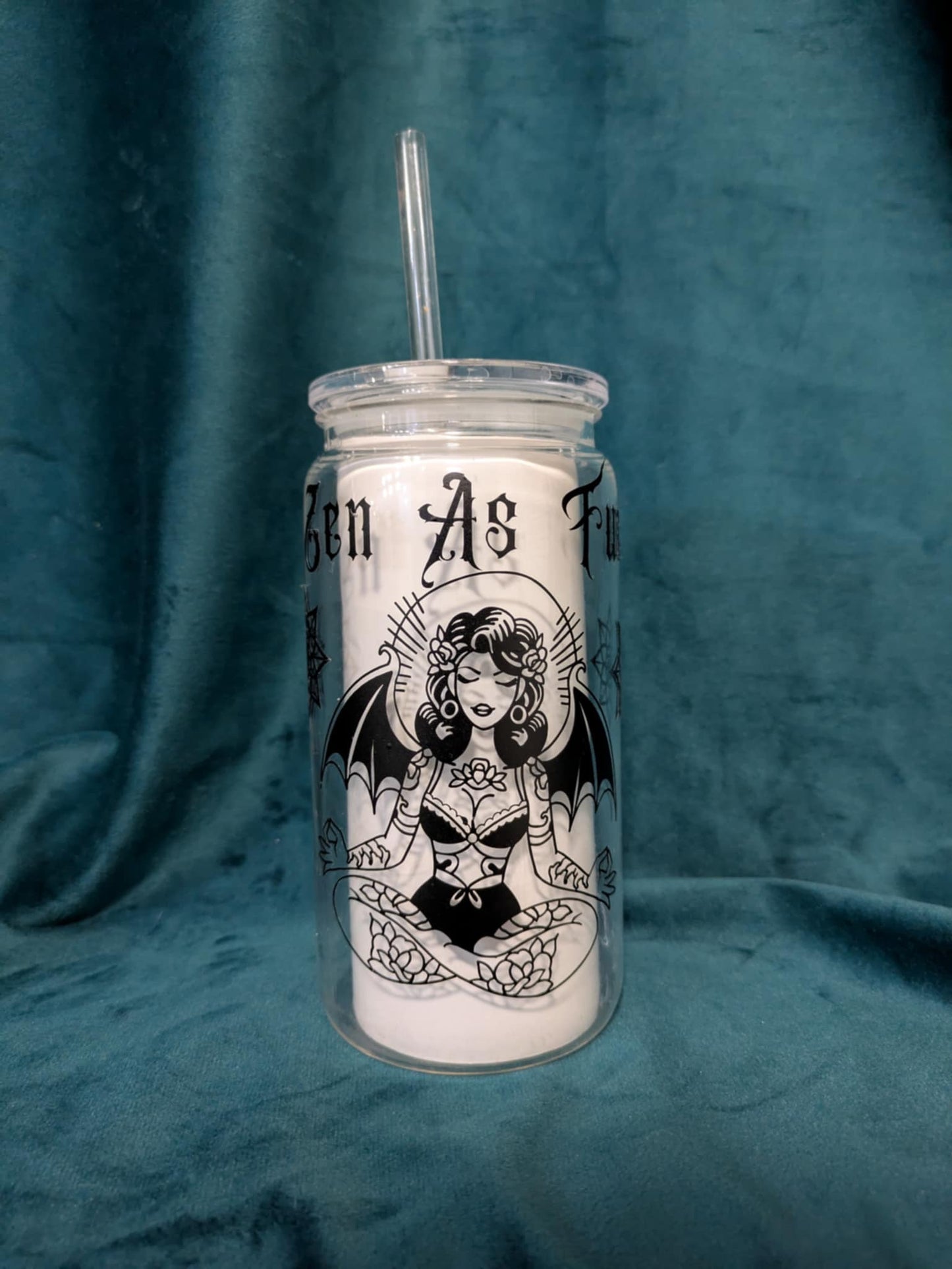 “Zen As F*ck” Demon Babe Meditation Tumbler – 19 oz | tiHERas Lifestyle