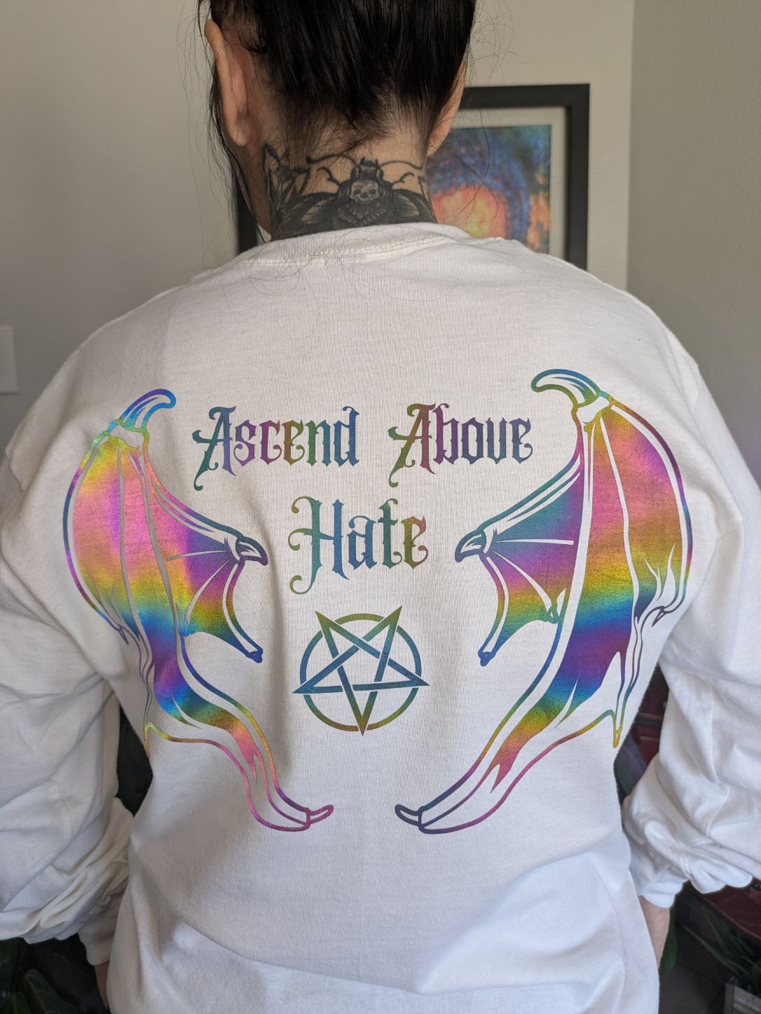 “Ascend Above Hate” Reflective Demon Queen Long Sleeve | tiHERas Lifestyle