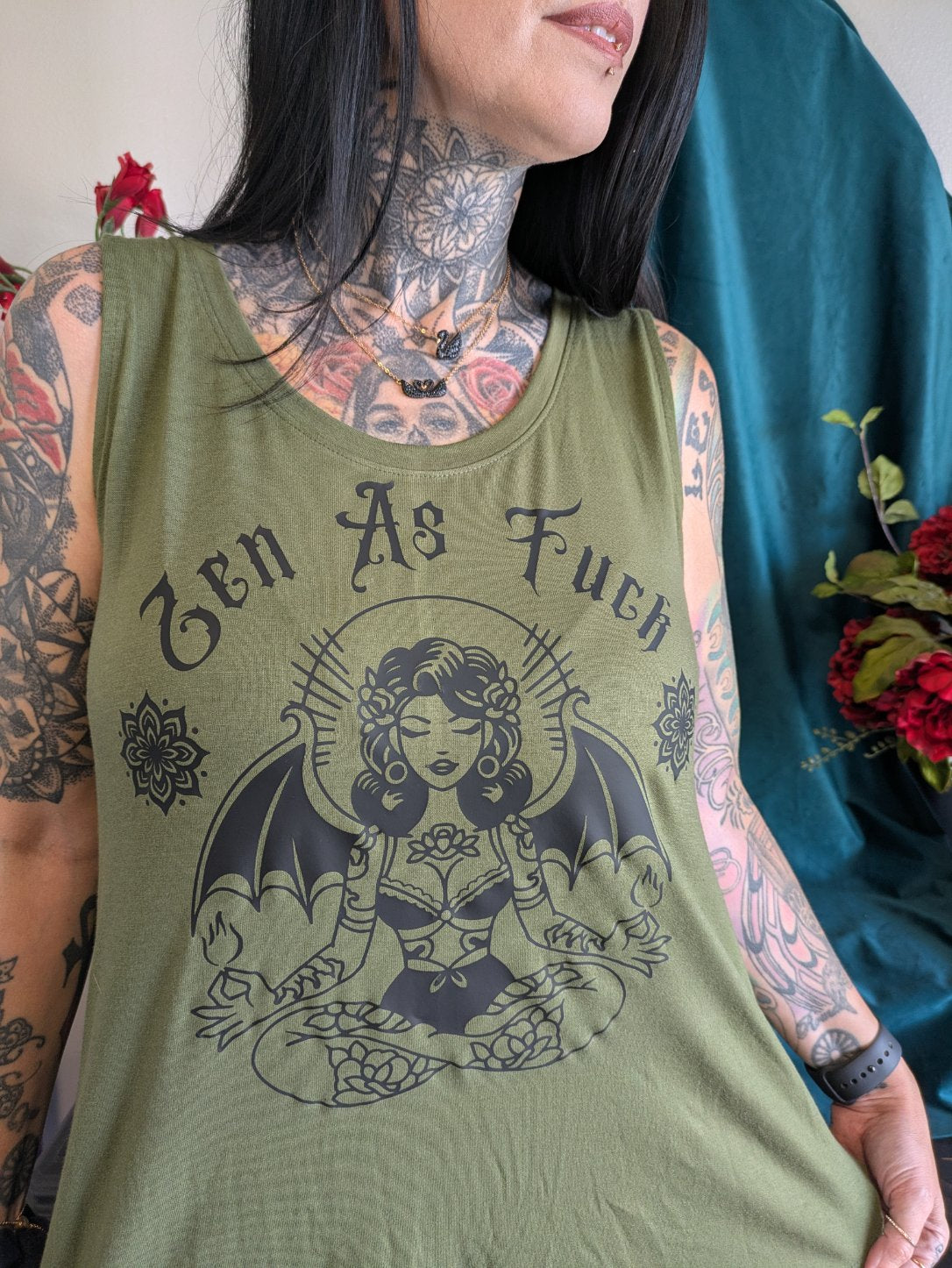 Zen As F*ck Bat Babe Tank – by tiHERas Lifestyle