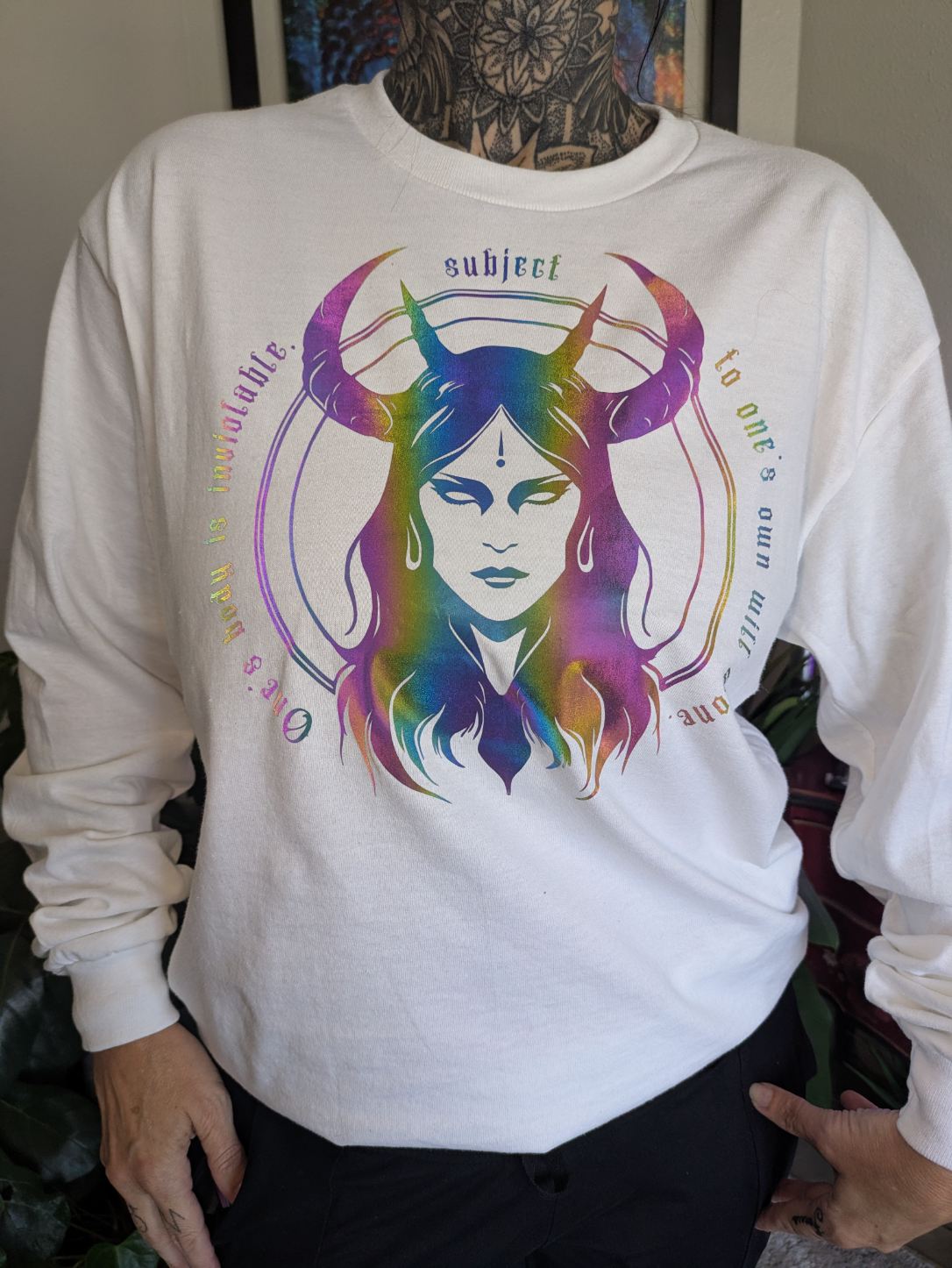 “Ascend Above Hate” Reflective Demon Queen Long Sleeve | tiHERas Lifestyle