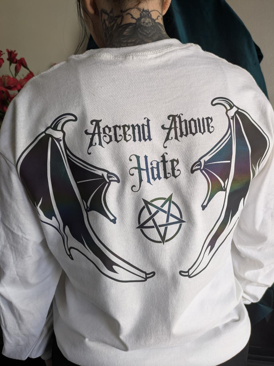 “Ascend Above Hate” Reflective Demon Queen Long Sleeve | tiHERas Lifestyle