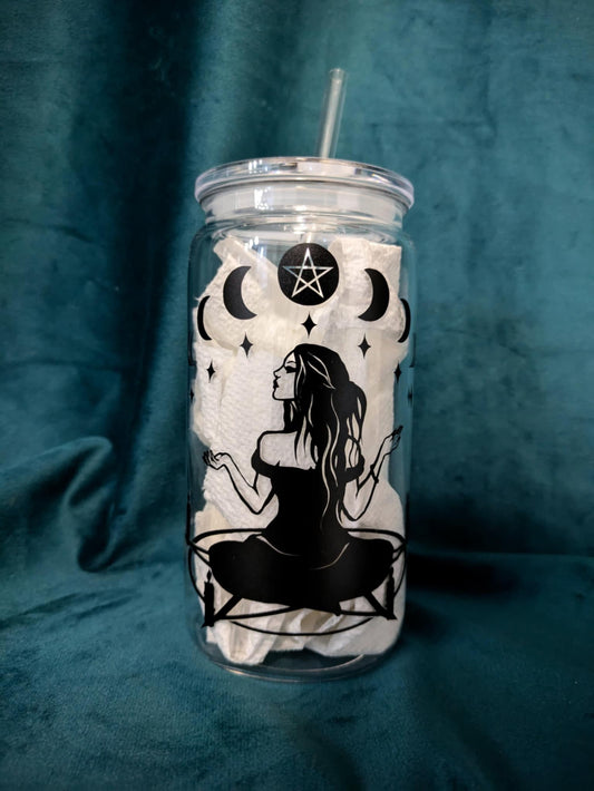 “Rituals Require Caffeine” Moon Phase Witch Tumbler – 19 oz | tiHERas Lifestyle