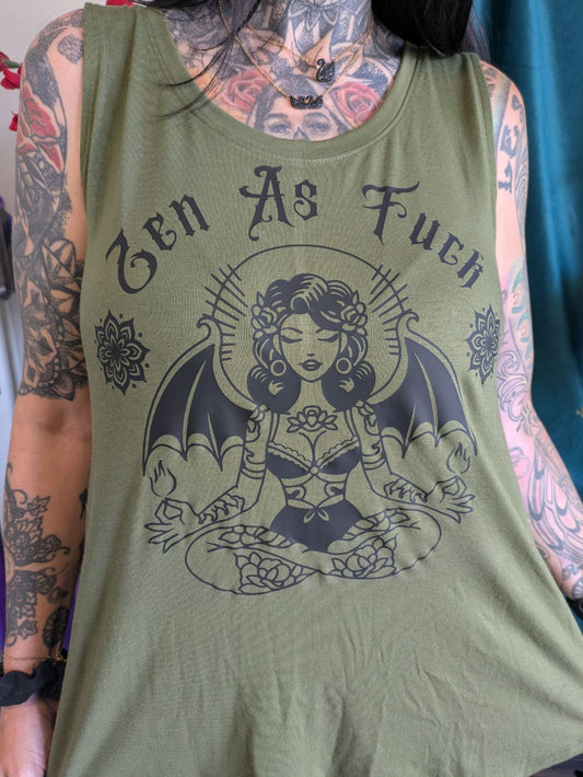 Zen As F*ck Bat Babe Tank – by tiHERas Lifestyle