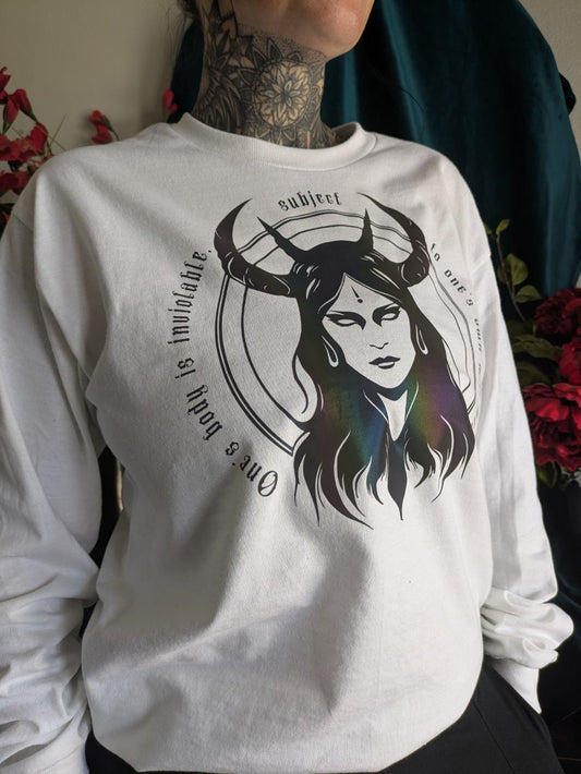 “Ascend Above Hate” Reflective Demon Queen Long Sleeve | tiHERas Lifestyle